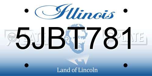 5JBT781 Illinois License Plate