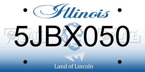 5JBX050 Illinois License Plate