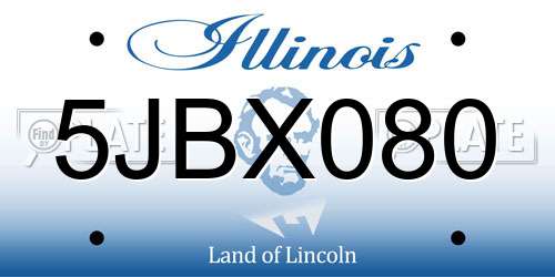 5JBX080 Illinois License Plate