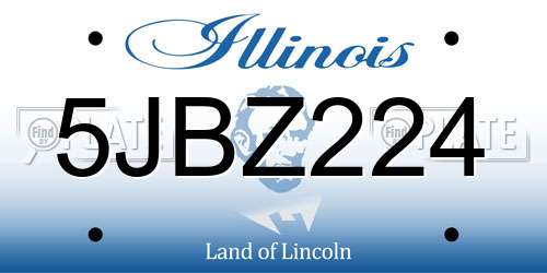 5JBZ224 Illinois License Plate