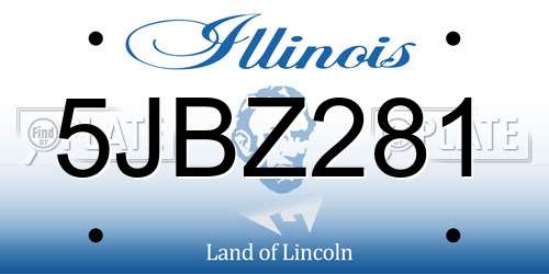 5JBZ281 Illinois License Plate