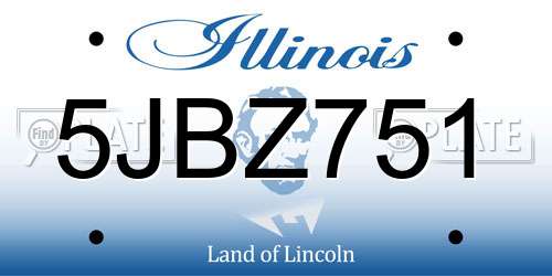 5JBZ751 Illinois License Plate