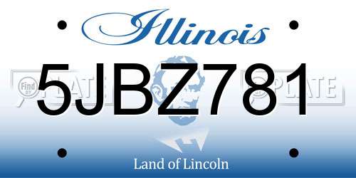 5JBZ781 Illinois License Plate