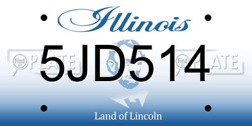 5JD514 Illinois License Plate