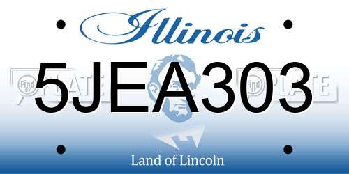 5JEA303 Illinois License Plate