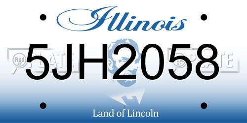 5JH2058 Illinois License Plate