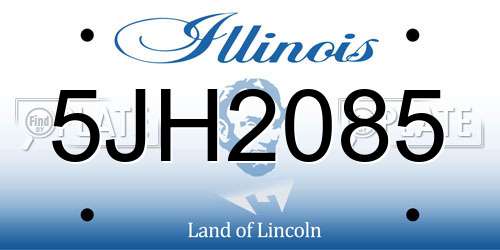 5JH2085 Illinois License Plate