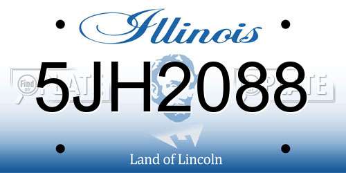 5JH2088 Illinois License Plate