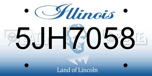 5JH7058 Illinois License Plate