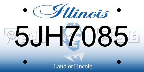 5JH7085 Illinois License Plate