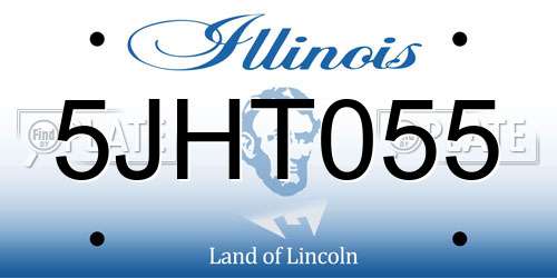 5JHT055 Illinois License Plate