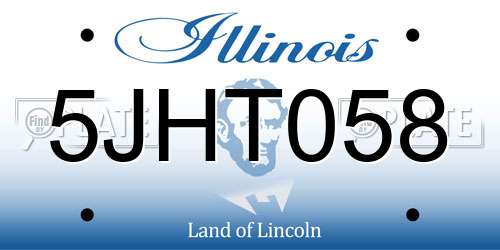 5JHT058 Illinois License Plate