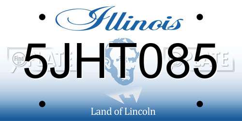 5JHT085 Illinois License Plate