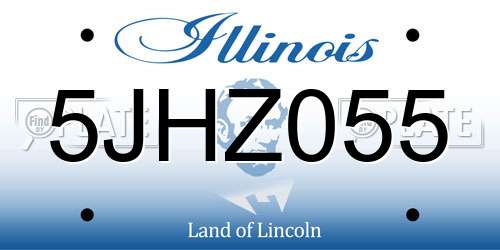 5JHZ055 Illinois License Plate