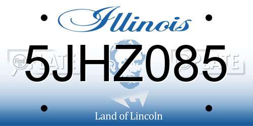 5JHZ085 Illinois License Plate