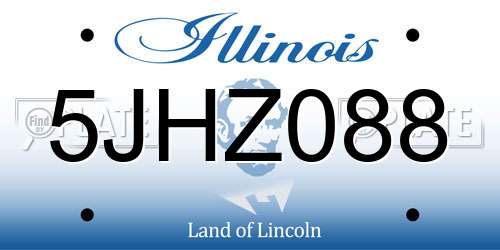 5JHZ088 Illinois License Plate