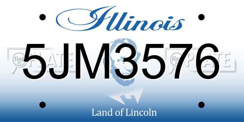5JM3576 Illinois License Plate