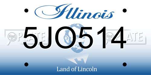 5JO514 Illinois License Plate