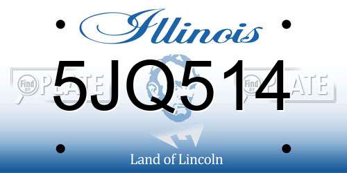 5JQ514 Illinois License Plate