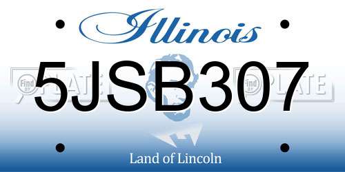 5JSB307 Illinois License Plate