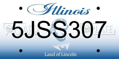 5JSS307 Illinois License Plate