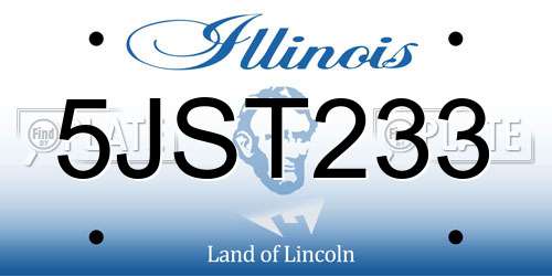 5JST233 Illinois License Plate