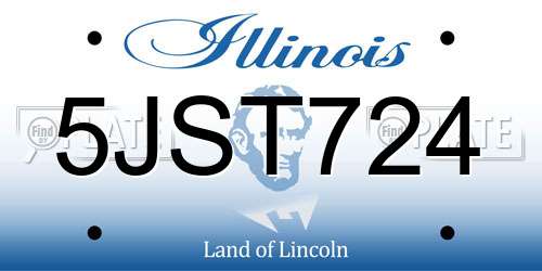 5JST724 Illinois License Plate