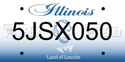 5JSX050 Illinois License Plate