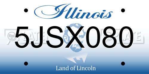 5JSX080 Illinois License Plate