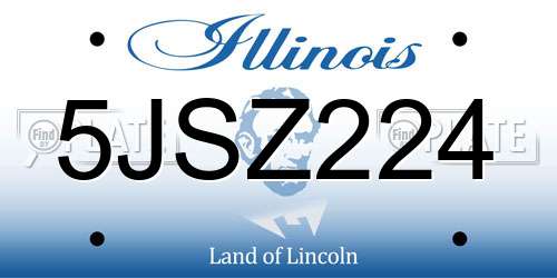5JSZ224 Illinois License Plate