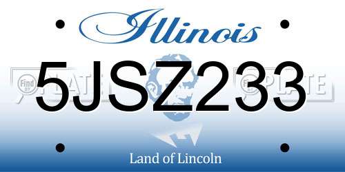 5JSZ233 Illinois License Plate