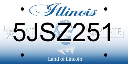 5JSZ251 Illinois License Plate