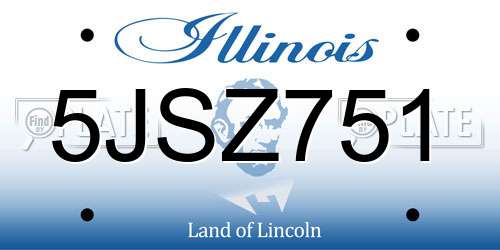 5JSZ751 Illinois License Plate