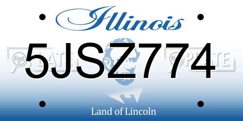 5JSZ774 Illinois License Plate