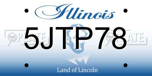 5JTP78 Illinois License Plate