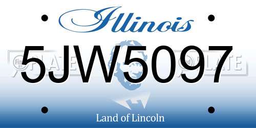 5JW5097 Illinois License Plate