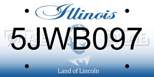 5JWB097 Illinois License Plate