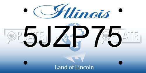 5JZP75 Illinois License Plate