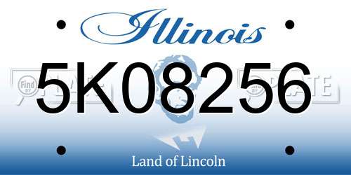 5K08256 Illinois License Plate