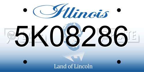 5K08286 Illinois License Plate
