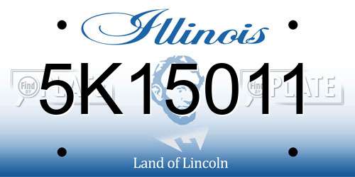 5K15011 Illinois License Plate