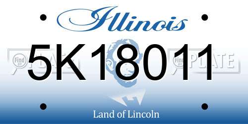 5K18011 Illinois License Plate