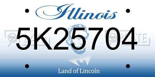 5K25704 Illinois License Plate