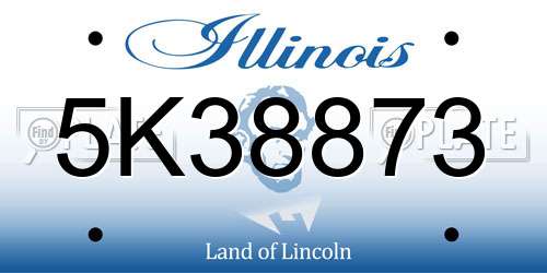 5K38873 Illinois License Plate