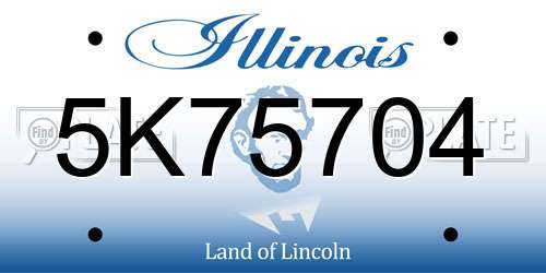5K75704 Illinois License Plate