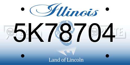 5K78704 Illinois License Plate