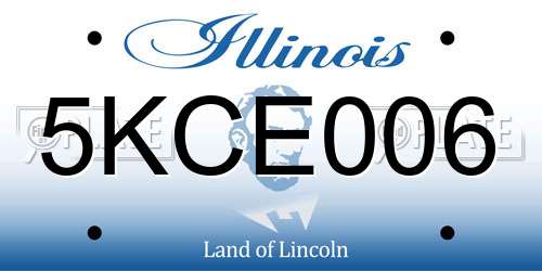5KCE006 Illinois License Plate