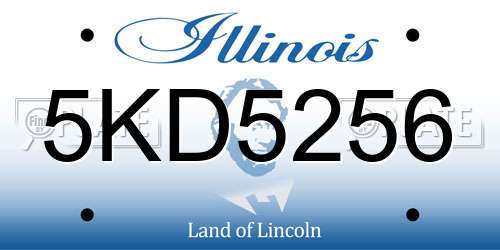 5KD5256 Illinois License Plate