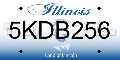 5KDB256 Illinois License Plate
