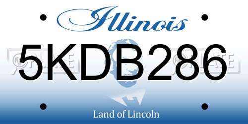 5KDB286 Illinois License Plate